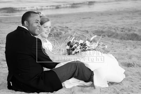 Wedding Couple on beach relaxing