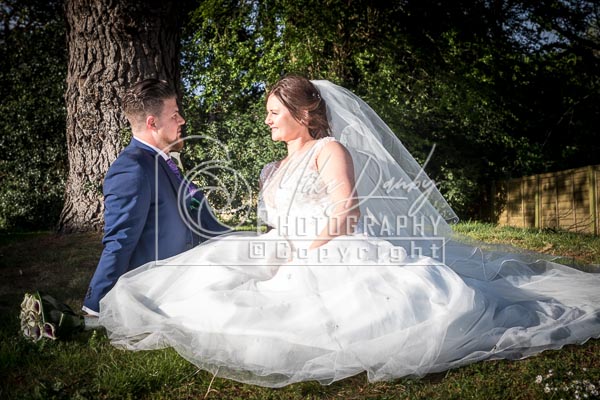 Wedding couple relaxing at Fontwell